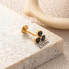 Titanium Alloy Geometric Flowershaped Inlaid Zircons Pushpin Lip Nail Rod Cartilage Piercing Earrings For Women Electroplated