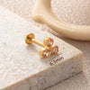 Titanium Alloy Geometric Flowershaped Inlaid Zircons Pushpin Lip Nail Rod Cartilage Piercing Earrings For Women Electroplated