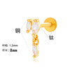 Titanium Alloy Geometric Heart Earrings Lip Nail Piercing Jewelry Copper Inlaid Zircon Electroplated