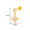 Titanium Alloy Geometric Heart Earrings Lip Nail Piercing Jewelry Copper Inlaid Zircon Electroplated