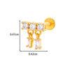 Titanium Alloy Geometric Heart Earrings Lip Nail Piercing Jewelry Copper Inlaid Zircon Electroplated