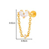 Titanium Alloy Geometric Heart Earrings Lip Nail Piercing Jewelry Copper Inlaid Zircon Electroplated