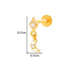 Titanium Alloy Geometric Heart Earrings Lip Nail Piercing Jewelry Copper Inlaid Zircon Electroplated