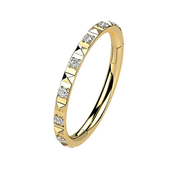 Titanium Alloy Geometric Jewelry With Diamonds Lip Ring Nose Ring Tongue Nail Ear Bone Ring