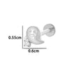 Titanium Alloy Geometric Love Butterfly Inner Teeth Screw Flat Bottom Rod Lip Nail Ear Bone Nail Puncture Jewelry Electroplated