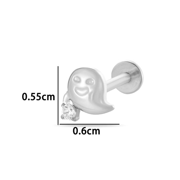 Titanium Alloy Geometric Love Butterfly Inner Teeth Screw Flat Bottom Rod Lip Nail Ear Bone Nail Puncture Jewelry Electroplated