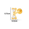 Titanium Alloy Geometric Love Butterfly Inner Teeth Screw Flat Bottom Rod Lip Nail Ear Bone Nail Puncture Jewelry Electroplated