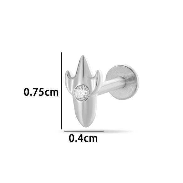 Titanium Alloy Geometric Love Butterfly Inner Teeth Screw Flat Bottom Rod Lip Nail Ear Bone Nail Puncture Jewelry Electroplated