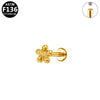 Titanium Alloy Geometric Mini Flower Inner Tooth Piercing Earrings Electroplated Jewelry Unisex