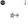 Titanium Alloy Geometric Mini Flower Inner Tooth Piercing Earrings Electroplated Jewelry Unisex