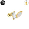 Titanium Alloy Geometric Style Electroplated Unisex Fashion Opal Lip Earrings
