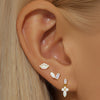 Titanium Alloy Geometric Style Electroplated Unisex Fashion Opal Lip Earrings