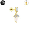 Titanium Alloy Geometric Style Electroplated Unisex Fashion Opal Lip Earrings