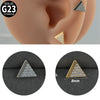 Titanium Alloy Geometric Tshaped Inlaid Zircon Lip Nail And Ear Bone Nail Puncture Jewelry With Electroplating