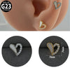 Titanium Alloy Geometric Tshaped Inlaid Zircon Lip Nail And Ear Bone Nail Puncture Jewelry With Electroplating