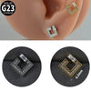 Titanium Alloy Geometric Tshaped Inlaid Zircon Lip Nail And Ear Bone Nail Puncture Jewelry With Electroplating