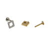 Titanium Alloy Geometric Tshaped Inlaid Zircon Lip Nail And Ear Bone Nail Puncture Jewelry With Electroplating