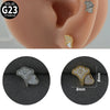 Titanium Alloy Geometric Tshaped Inlaid Zircon Lip Nail And Ear Bone Nail Puncture Jewelry With Electroplating