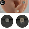 Titanium Alloy Geometric Tshaped Inlaid Zircon Lip Nail And Ear Bone Nail Puncture Jewelry With Electroplating