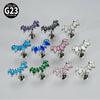 Titanium Alloy Geometric Zircon Earrings And Lip Nails Piercing Jewelry