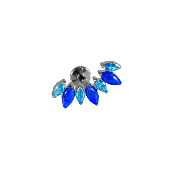 Titanium Alloy Geometric Zircon Earrings And Lip Nails Piercing Jewelry