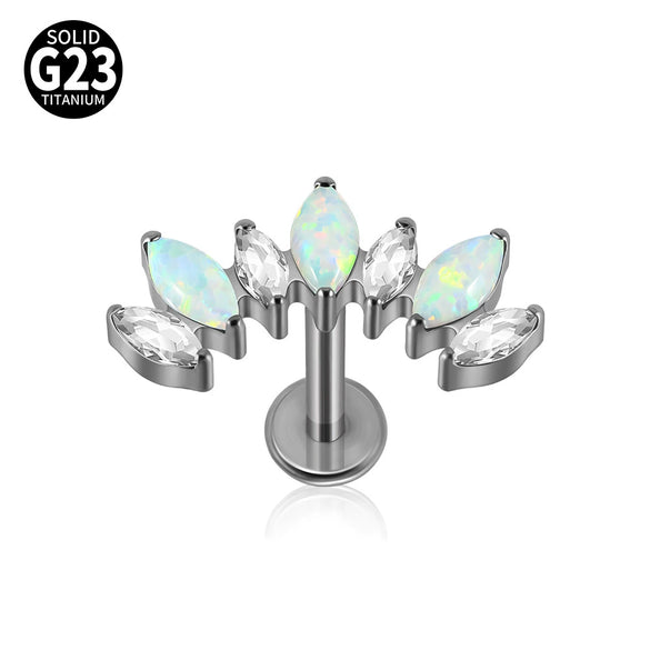Titanium Alloy Geometric Zircon Earrings And Lip Nails Piercing Jewelry