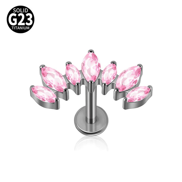 Titanium Alloy Geometric Zircon Earrings And Lip Nails Piercing Jewelry