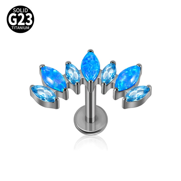 Titanium Alloy Geometric Zircon Earrings And Lip Nails Piercing Jewelry