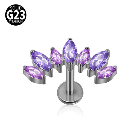 Titanium Alloy Geometric Zircon Earrings And Lip Nails Piercing Jewelry