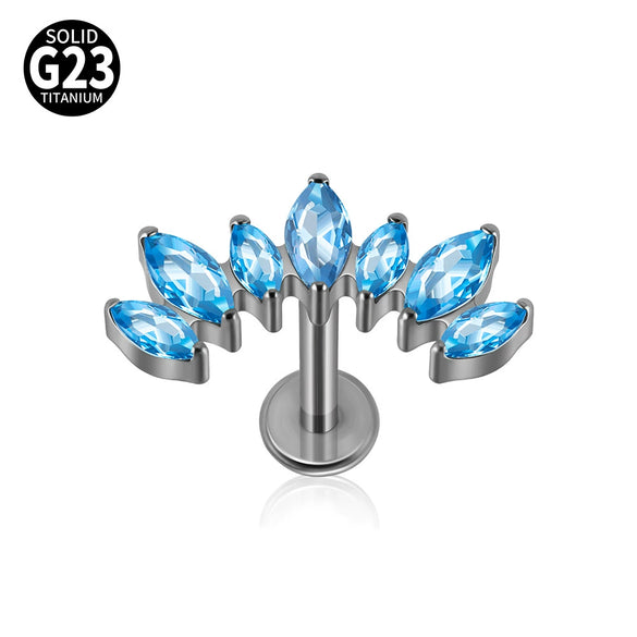 Titanium Alloy Geometric Zircon Earrings And Lip Nails Piercing Jewelry