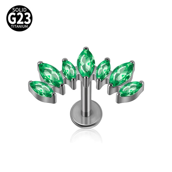 Titanium Alloy Geometric Zircon Earrings And Lip Nails Piercing Jewelry