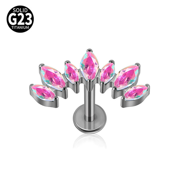 Titanium Alloy Geometric Zircon Earrings And Lip Nails Piercing Jewelry
