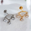 Titanium Alloy Heart Shape Inlaid Zircon Electroplated Women's Cartilage Piercing Earrings