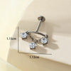 Titanium Alloy Heart Shape Inlaid Zircon Electroplated Women's Cartilage Piercing Earrings