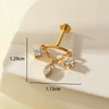 Titanium Alloy Heart Shape Inlaid Zircon Electroplated Women's Cartilage Piercing Earrings