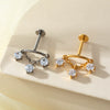 Titanium Alloy Heart Shape Inlaid Zircon Electroplated Women's Cartilage Piercing Earrings