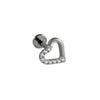 Titanium Alloy Heartshaped Lip Piercing Decoration With Moon Chain And Zirconium Plating Fashion Style