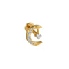 Titanium Alloy Heartshaped Lip Piercing Decoration With Moon Chain And Zirconium Plating Fashion Style