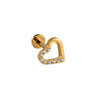 Titanium Alloy Heartshaped Lip Piercing Decoration With Moon Chain And Zirconium Plating Fashion Style