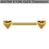 Titanium Alloy Heartshaped Pintype Nipple Ring Electroplated Piercing Jewelry