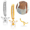 Titanium Alloy Inlaid Zircon Insect Shaped Butterfly Pendant Abdominal Piercing Jewelry For Women