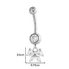 Titanium Alloy Inlaid Zirconium Flower Butterfly Pendant Navel Nail Women's Abdominal Piercing Jewelry