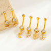 Titanium Alloy Inlaid Zirconium Flower Butterfly Pendant Navel Nail Women's Abdominal Piercing Jewelry
