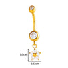 Titanium Alloy Inlaid Zirconium Flower Butterfly Pendant Navel Nail Women's Abdominal Piercing Jewelry