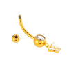 Titanium Alloy Inlaid Zirconium Flower Butterfly Pendant Navel Nail Women's Abdominal Piercing Jewelry