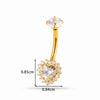 Titanium Alloy Inlaid Zirconium Flower Navel Nail Women's Fashion Abdominal Piercing Jewelry
