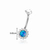Titanium Alloy Inlaid Zirconium Flower Navel Nail Women's Fashion Abdominal Piercing Jewelry