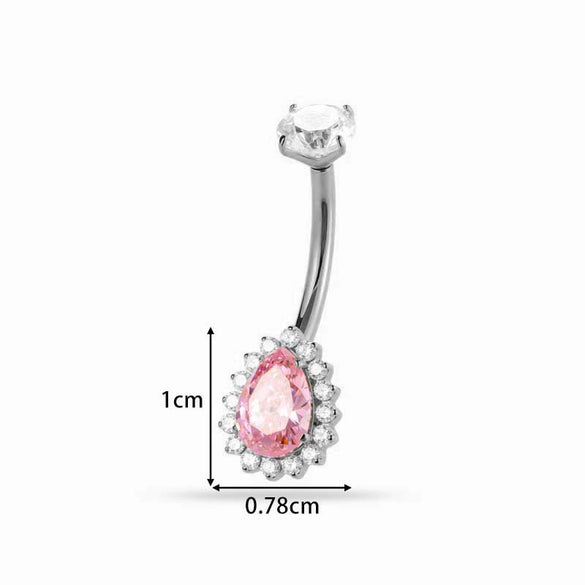 Titanium Alloy Inlaid Zirconium Flower Navel Nail Women's Fashion Abdominal Piercing Jewelry