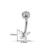 Titanium Alloy Inlaid Zirconium Flower Navel Nail Women's Fashion Abdominal Piercing Jewelry