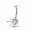 Titanium Alloy Inlaid Zirconium Flower Navel Nail Women's Fashion Abdominal Piercing Jewelry
